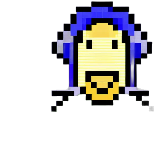 robot, crown, dragon, staff, pixel art, concept art, blue, monochrome transparent PNG cut-out