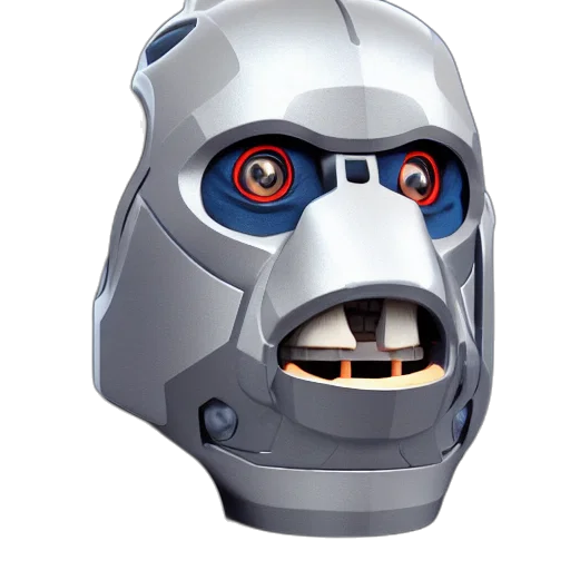 robot, mask, face, 3d render transparent PNG cut-out