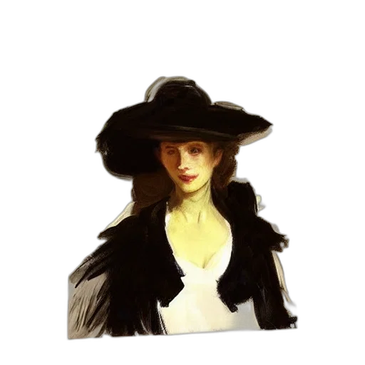hat, dress, staff, face, oil painting, concept art, fantasy art, pixel art transparent PNG cut-out