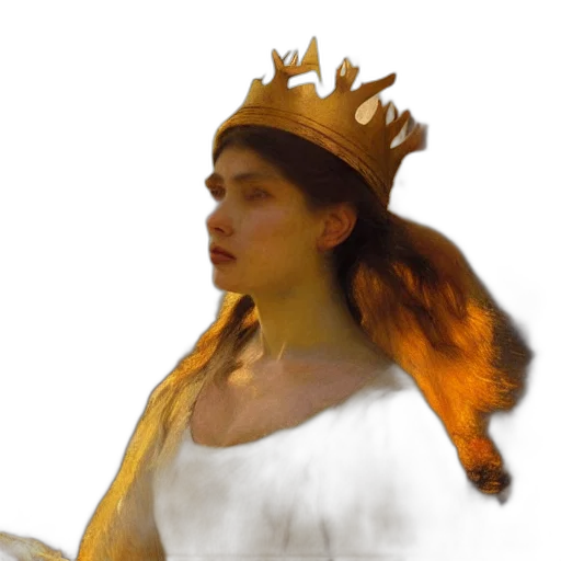 crown, hat, dress, creature transparent PNG cut-out