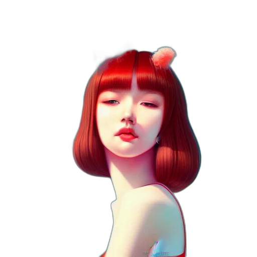 dress, face, hair, creature transparent PNG cut-out