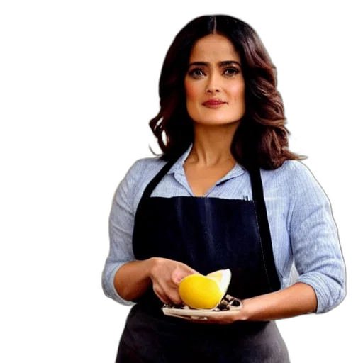 food, salma, hayek, posing, cooking, show, kitchen transparent PNG cut-out