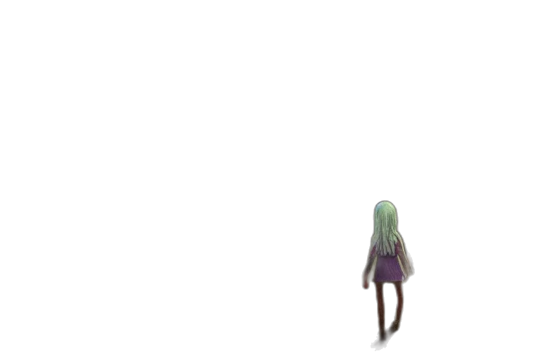 creature, robot, dress, hair, pixel art, 3d render, concept art, anime transparent PNG cut-out
