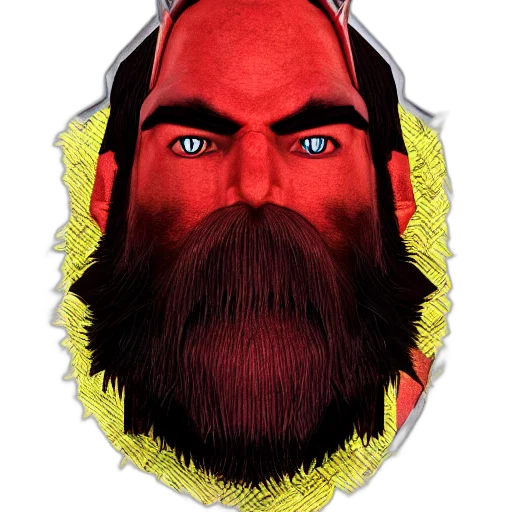 face, mask, creature, comic book art, concept art, pixel art, fantasy art, red transparent PNG cut-out