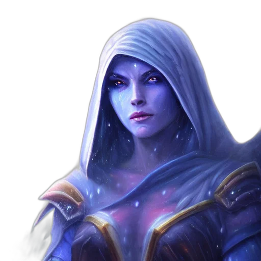 face, staff, fantasy art, concept art, comic book art, photorealistic, blue, hyperrealist transparent PNG cut-out