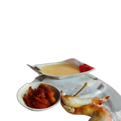 food, weapon, 3d render, photorealistic, fire, duas, chickens, restaurante transparent PNG cut-out