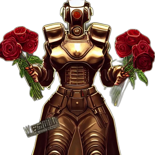 robot, pixel art, concept art, comic book art, fantasy art, red, perfectly, centered transparent PNG cut-out