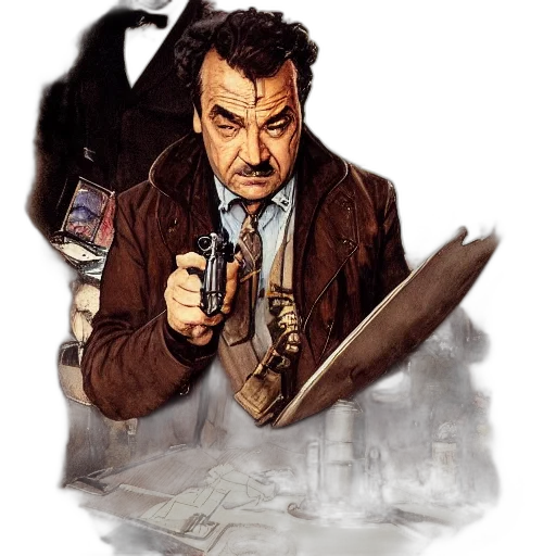 staff, concept art, comic book art, city street transparent PNG cut-out