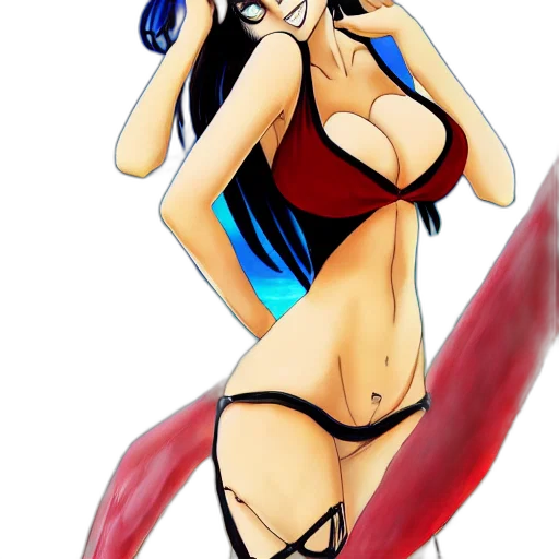 anime, cartoon, comic book art, concept art, neon lights, red, sultry, nico transparent PNG cut-out
