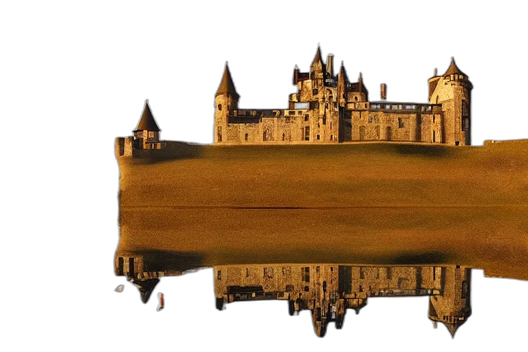 crown, building, photorealistic, castle, chrome, reflect, ultra, realistic transparent PNG cut-out