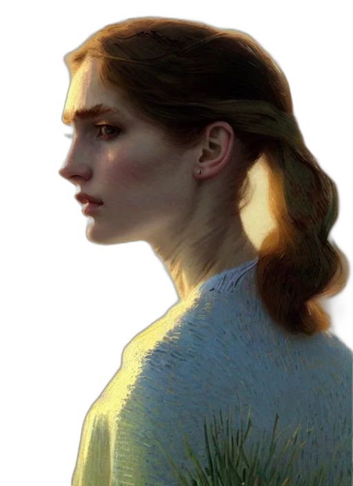 face, dress, hair, jewelry transparent PNG cut-out
