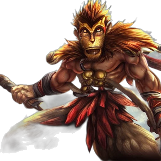 fantasy art, concept art, comic book art, wukong transparent PNG cut-out