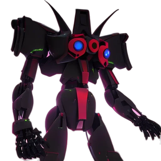 robot, concept art, 3d render, anime transparent PNG cut-out
