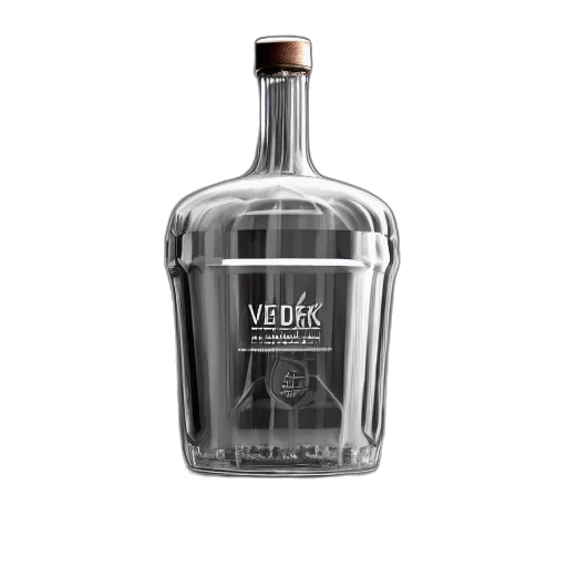 bottle, 3d render, vodka, modern transparent PNG cut-out