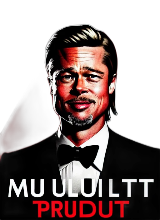face, cartoon, comic book art, photorealistic, concept art, mogul, brad, pitt transparent PNG cut-out