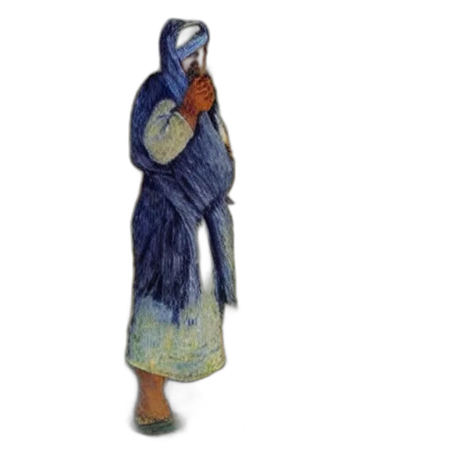dress, staff, mask, oil painting transparent PNG cut-out