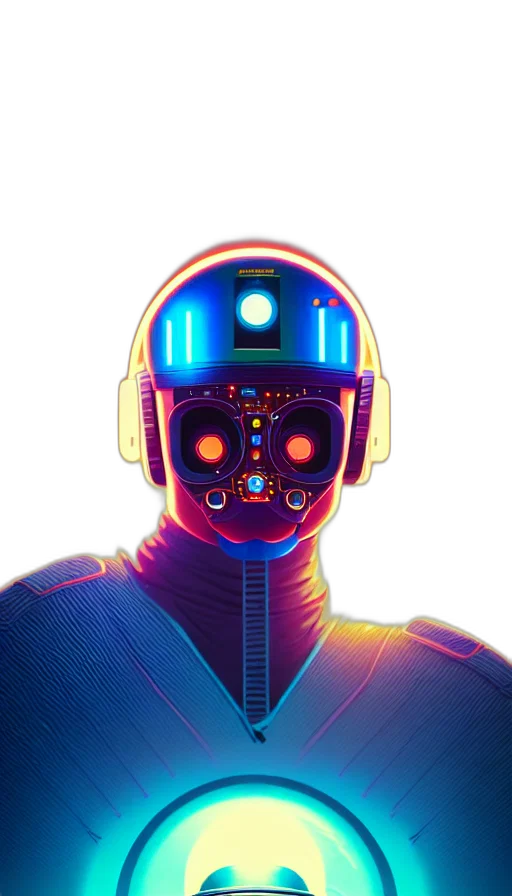 robot, mask, face, jacket transparent PNG cut-out