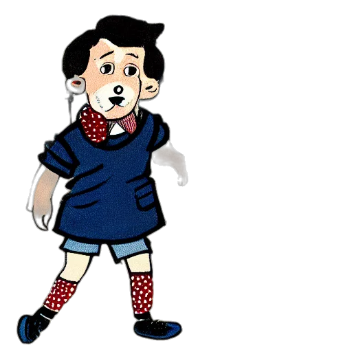 jacket, dress, cartoon, concept art, 3d render, comic book art, book, illustration transparent PNG cut-out
