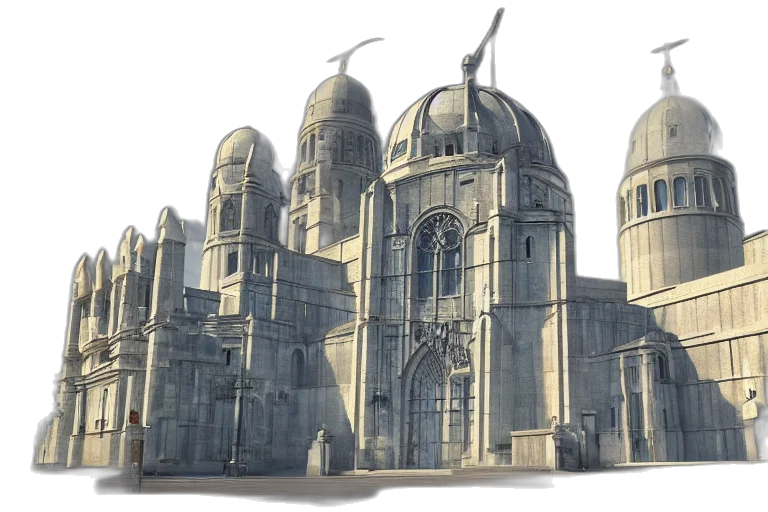 building, 3d render, concept art, photorealistic transparent PNG cut-out