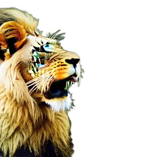 animal, mask, crown, creature, photorealistic, 3d render, concept art, fantasy art transparent PNG cut-out