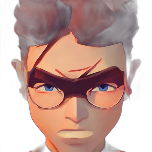 face, staff, mask, hair, cartoon, 3d render, concept art, pixel art transparent PNG cut-out