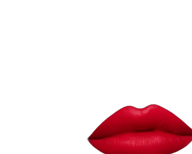 face, mask, photorealistic, 3d render, red, big, plump, lips transparent PNG cut-out