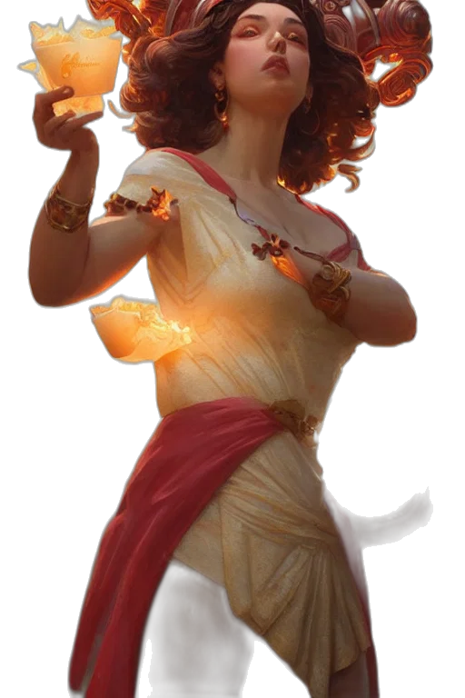 staff, dress, jewelry, concept art, fantasy art, 3d render, photorealistic, fire transparent PNG cut-out