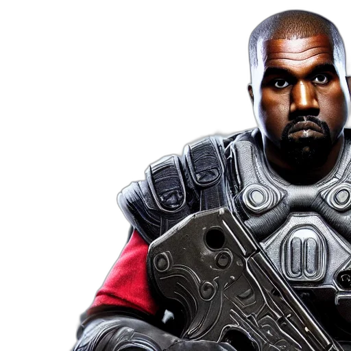 3d render, kanye, west, super transparent PNG cut-out