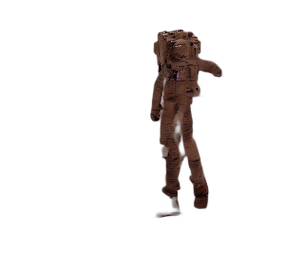 robot, staff, jacket, creature transparent PNG cut-out