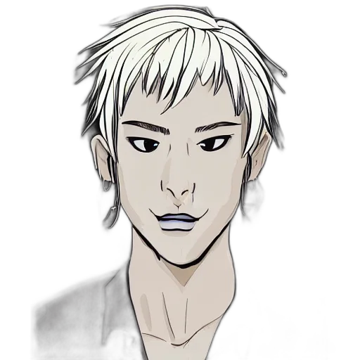 face, staff, cartoon, anime, concept art, fantasy art, monochrome, dark transparent PNG cut-out