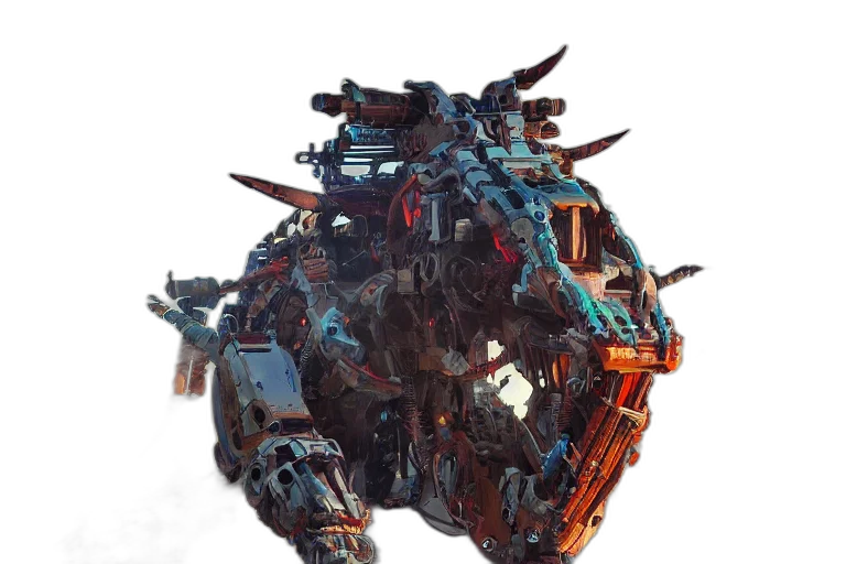 robot, dragon, weapon, creature, concept art, 3d render, fantasy art, cyberpunk transparent PNG cut-out