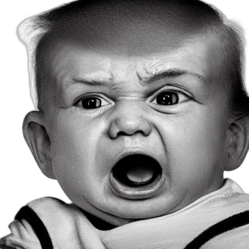 face, mask, creature, photorealistic, angry, baby, donald, trump transparent PNG cut-out