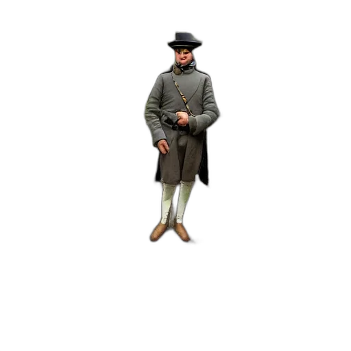 staff, hat, jacket, weapon transparent PNG cut-out