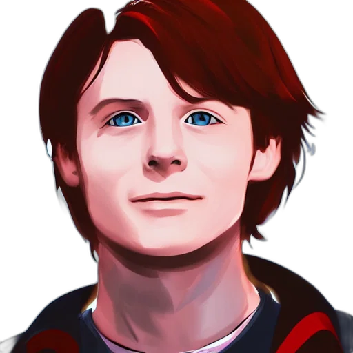 face, photorealistic, pixel art, cartoon, concept art, red, blue, marty transparent PNG cut-out