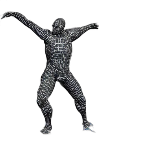 robot, creature, mask, jacket, 3d render, concept art, pixel art, cyberpunk transparent PNG cut-out