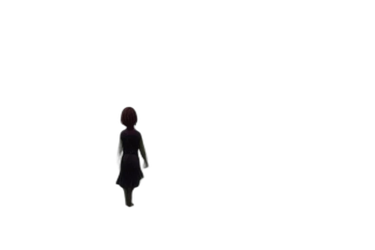 dress, robot, creature, hair, pixel art, concept art, 3d render, anime transparent PNG cut-out