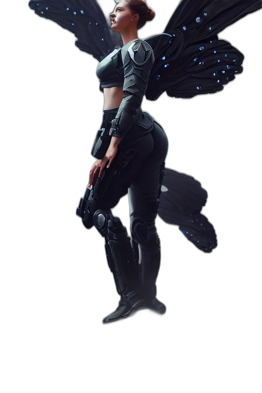 weapon, staff, jacket, robot, concept art, cyberpunk, 3d render, pixel art transparent PNG cut-out