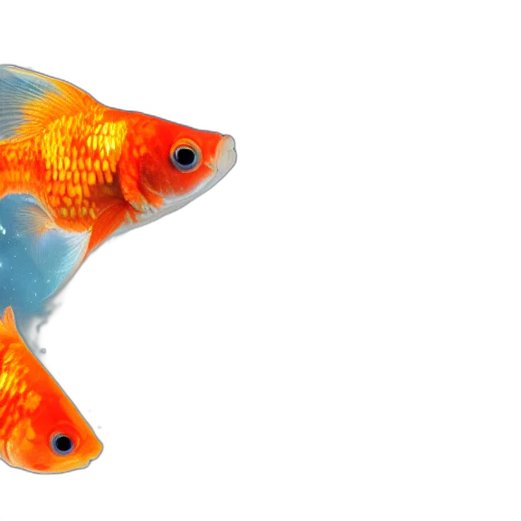 animal, 3d render, photorealistic, watercolor, concept art, photo, close, goldfish transparent PNG cut-out