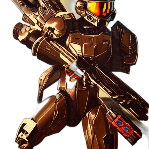 robot, weapon, concept art, pixel art transparent PNG cut-out