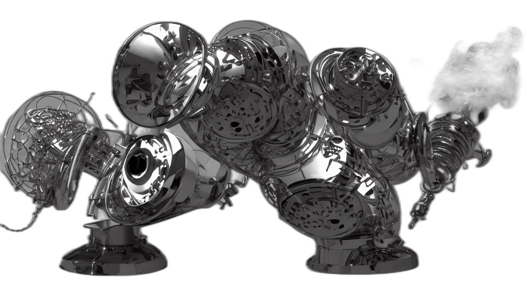 robot, jewelry, weapon, 3d render transparent PNG cut-out