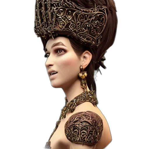 crown, jewelry, hat, face, fantasy art, photorealistic, concept art, 3d render transparent PNG cut-out