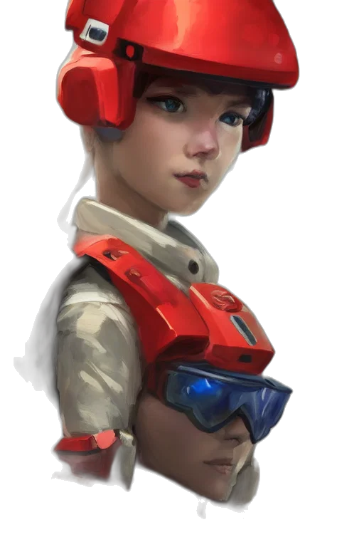 robot, face, weapon, staff transparent PNG cut-out