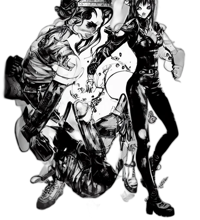 weapon, robot, jacket, comic book art, concept art, cyberpunk, cartoon, outer space transparent PNG cut-out