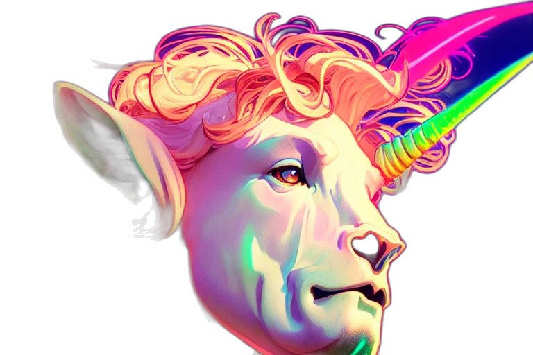 face, mask, animal, vaporwave transparent PNG cut-out