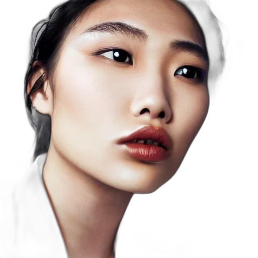 face, hat, jewelry, photorealistic transparent PNG cut-out