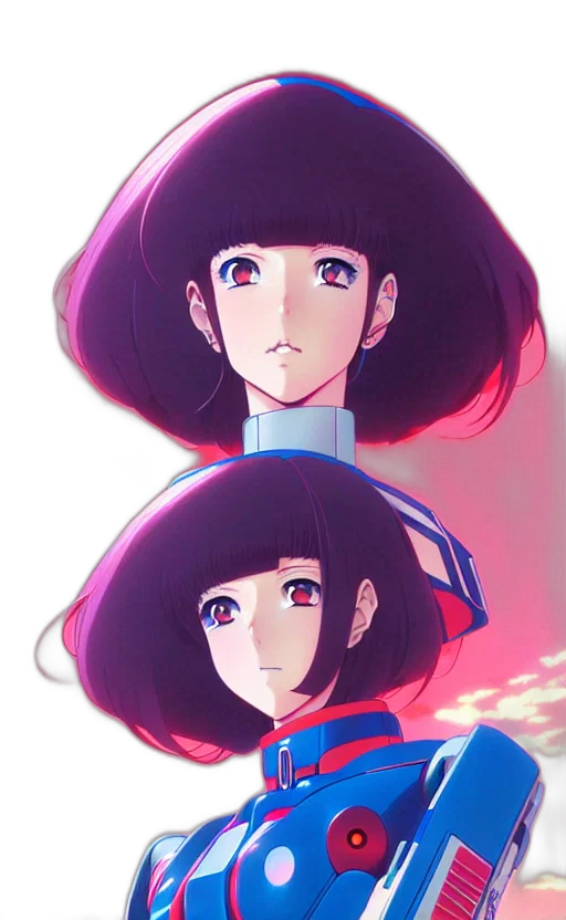hair, face, flower, robot transparent PNG cut-out