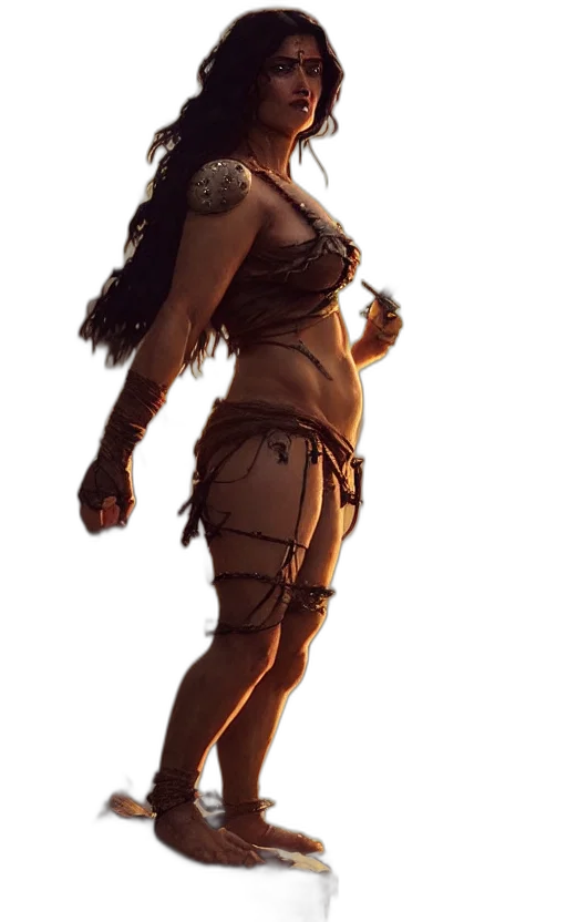 dress, staff, creature, weapon transparent PNG cut-out
