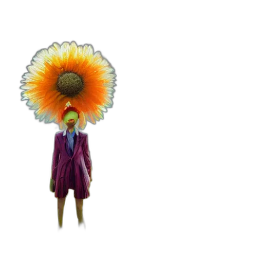 flower, umbrella, staff, dress, 3d render, concept art, photorealistic, pixel art transparent PNG cut-out