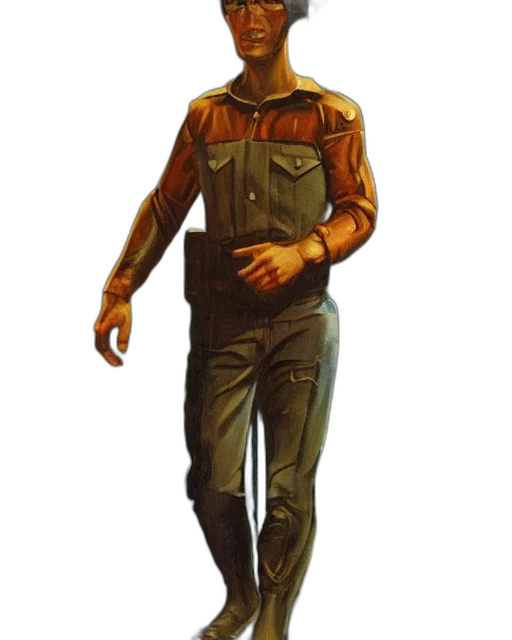 staff, jacket, weapon, face transparent PNG cut-out