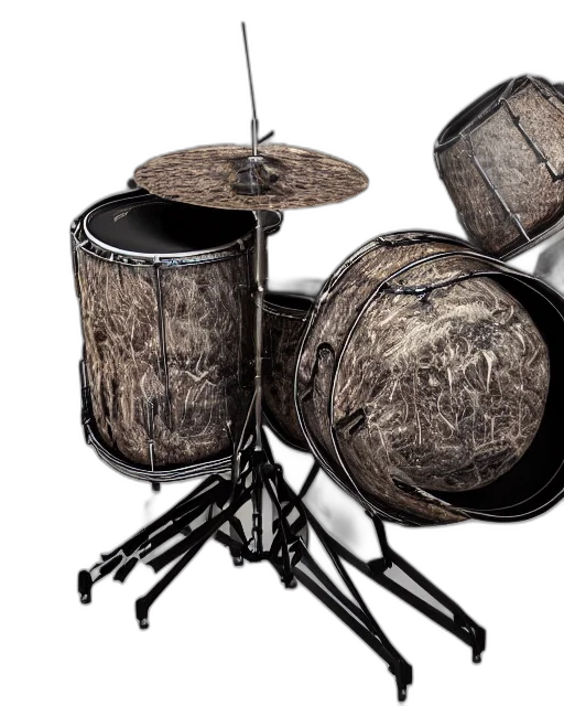 furniture, 3d render, photo, realistic, drum, kit, made, skin transparent PNG cut-out